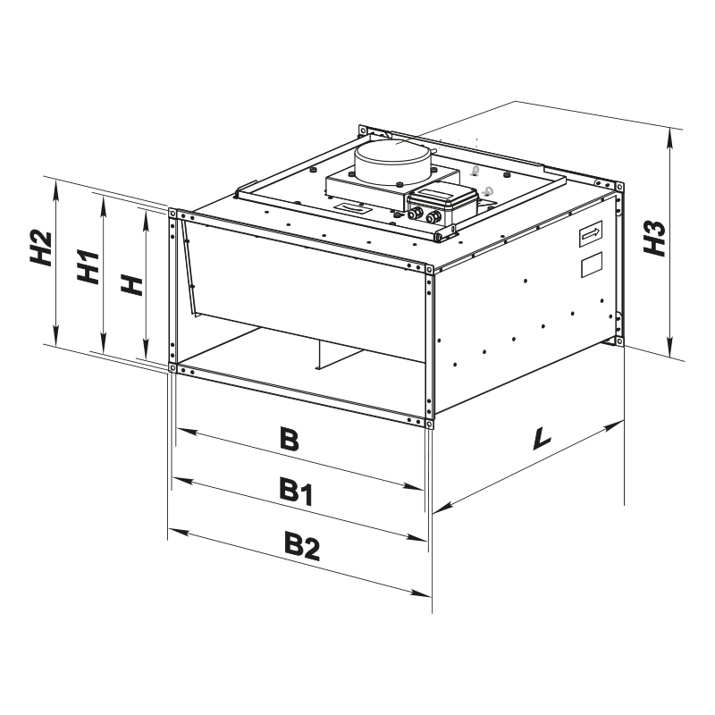 Blauberg Box EC 30x15-1 max  - Dimensions