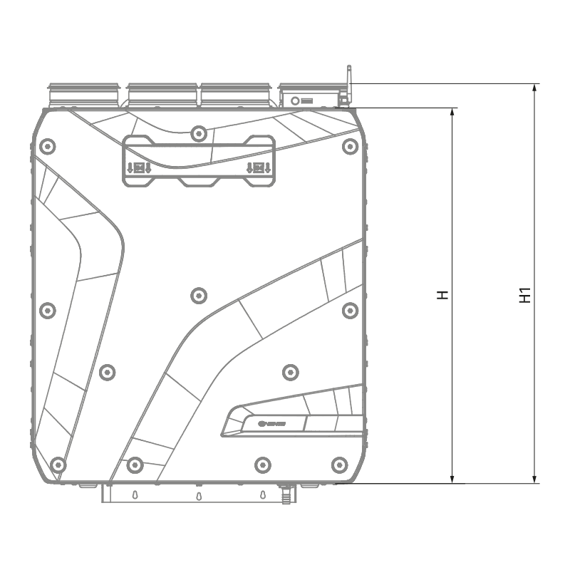 Blauberg Reneo SE 381 R S21 CF - Dimensions