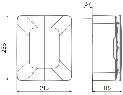 Blauberg Qubit-E 35/60 T - Dimensions