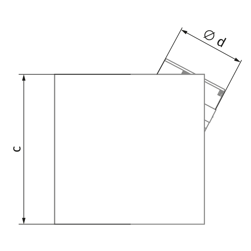 Blauberg Ultra EC 400 Square T W - Dimensions