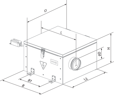Blauberg Iso-RB 125  - Dimensions