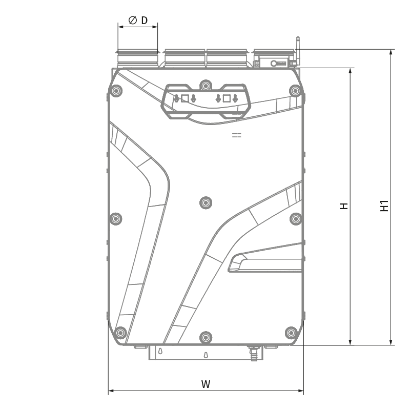 Blauberg Reneo S 240 R S21 CF - Dimensions