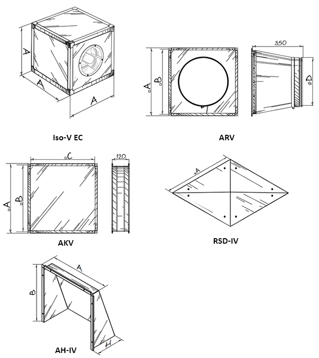 Blauberg Iso-V EC 315 - Dimensions