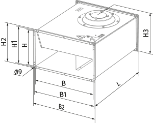 Blauberg Box-F 500x300 4E - Dimensions