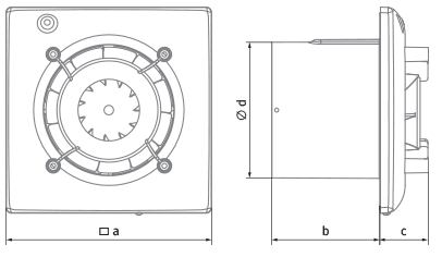 Blauberg Omega 100 (220-240V/60Hz) T - Dimensions