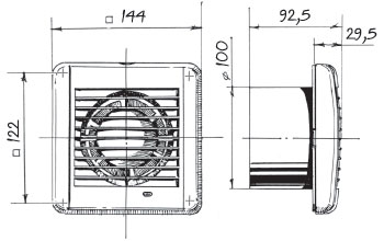 Blauberg KIT Aero-BW 100/40-1 - Dimensions