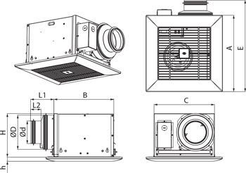 Blauberg Ceileo 250 T - Dimensions